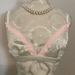 NEW! Mimi Holliday Silk Blend Lace Trim Triangle Bra Wireless Lingerie M Bridal